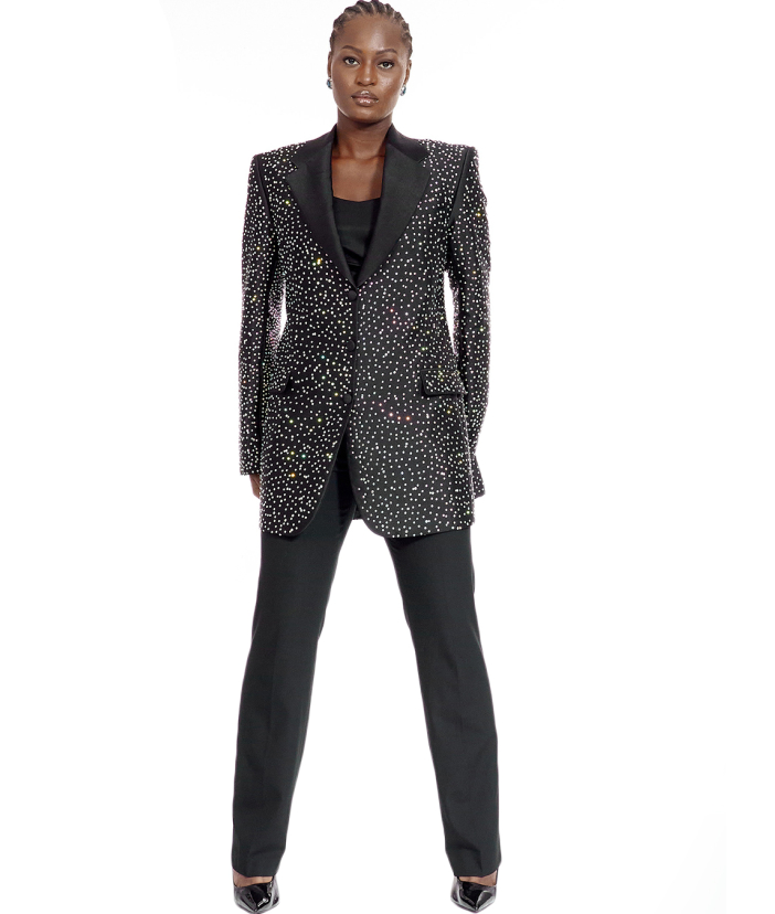 Crystallised Single Button Jacket