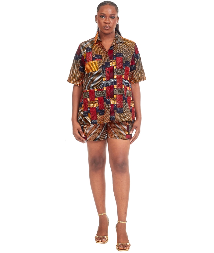 Ankara Beaded Short Set