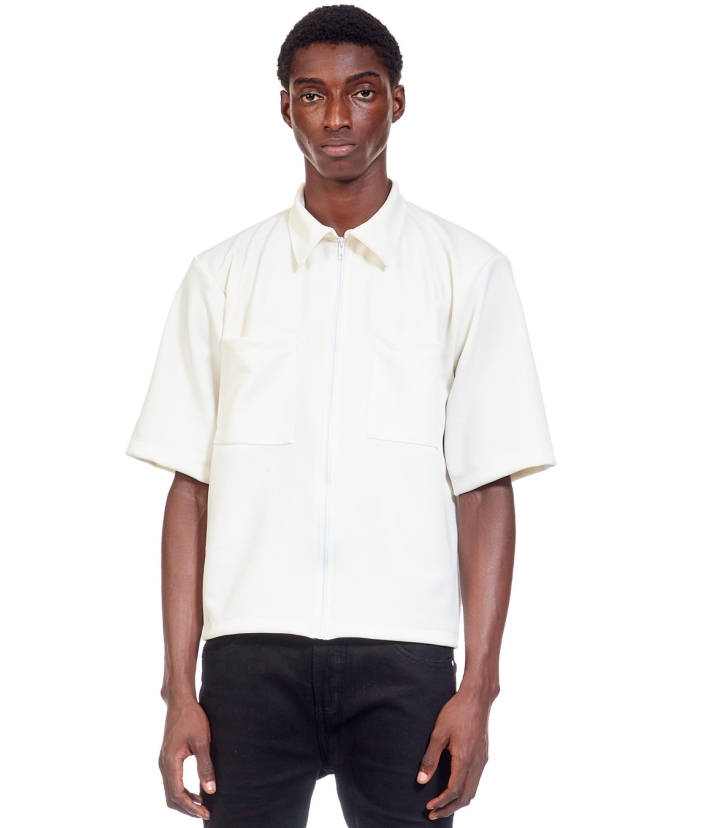 Zip down male crop shirt