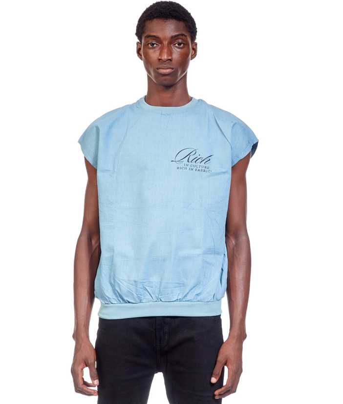 Round neck dropping shoulder