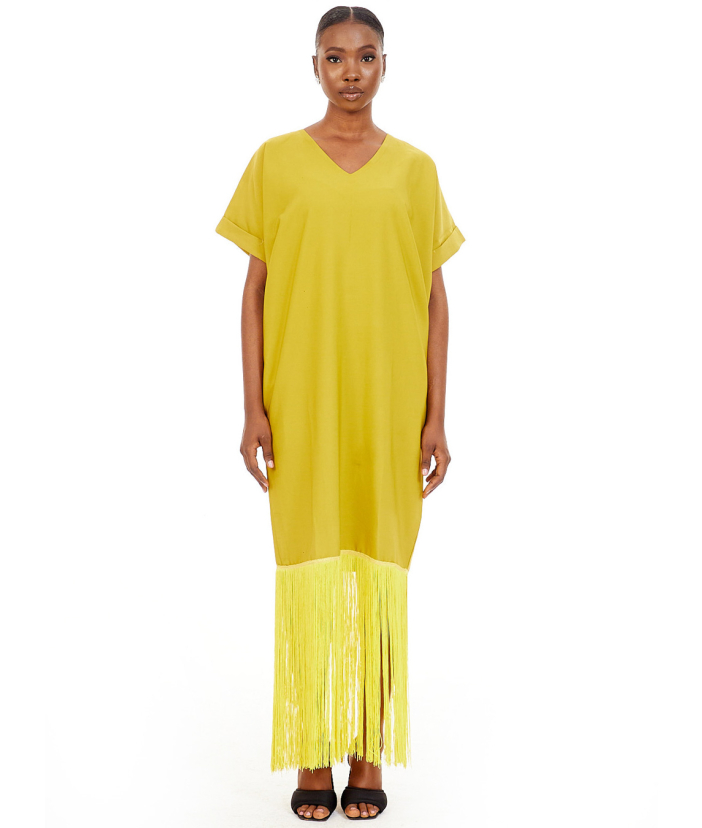 CREP FRINGE DRESS