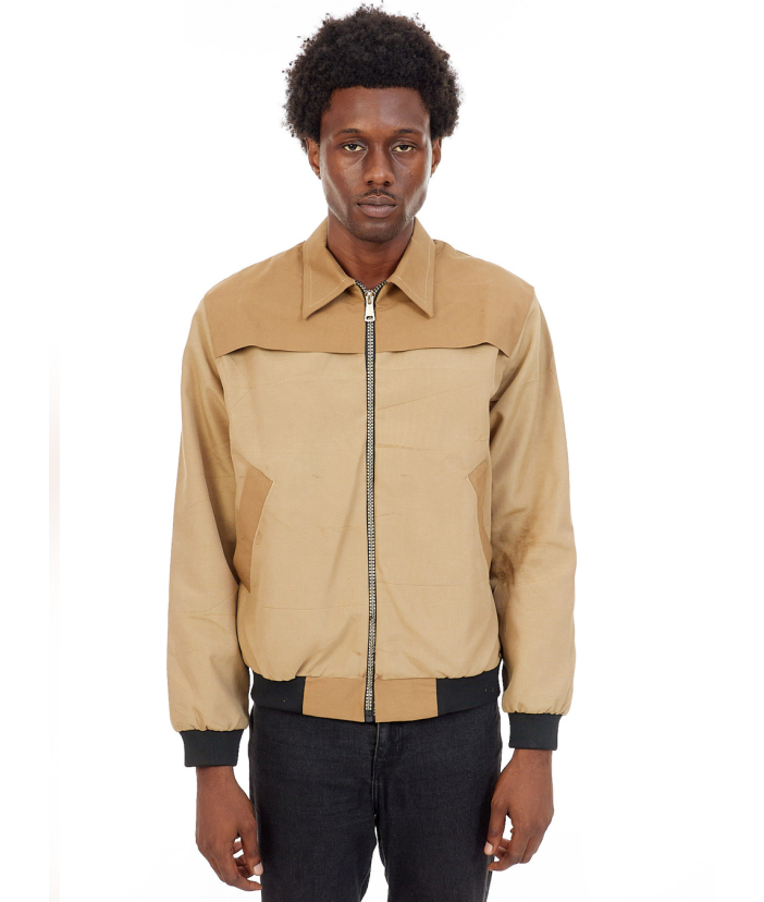 CONTRASTING PANELLED JACKET WITH LOGO BACK