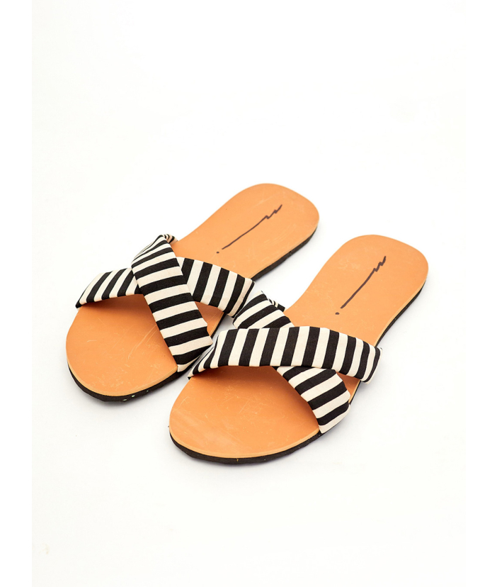 Zebra Inspired Cross-Slippers