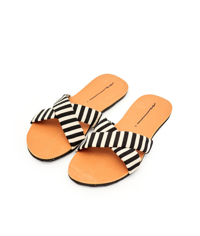 Zebra Inspired Cross-Slippers