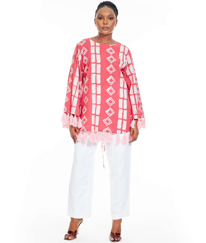 Adire Top with Linen Pants