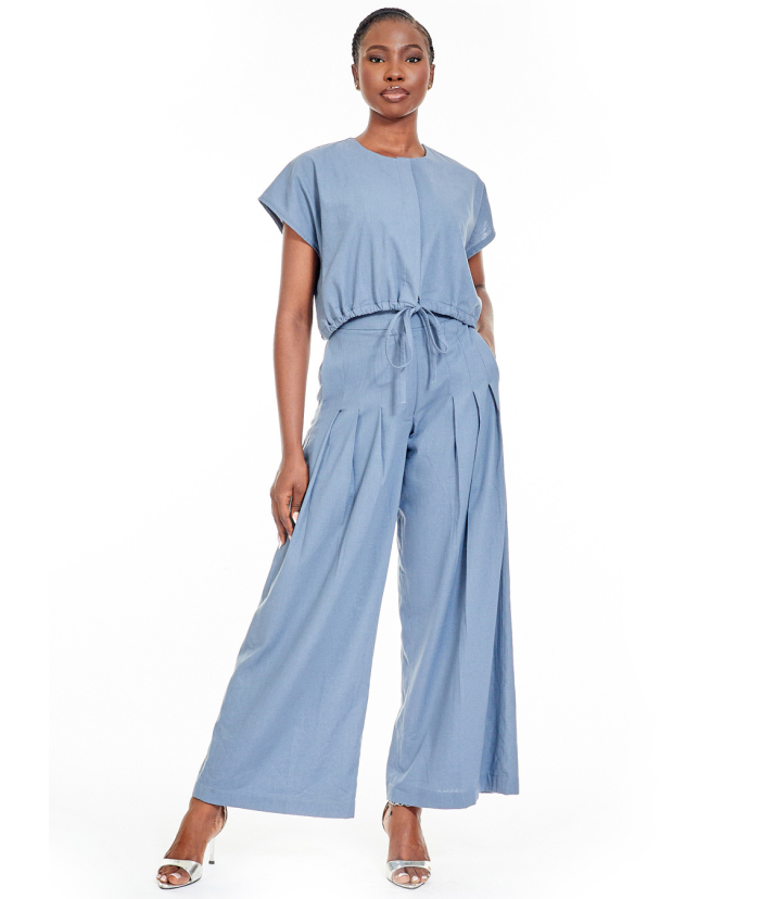 Crop Top Linen Set