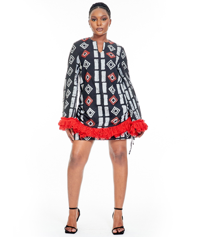 Adire Skirt Set with Ruffles