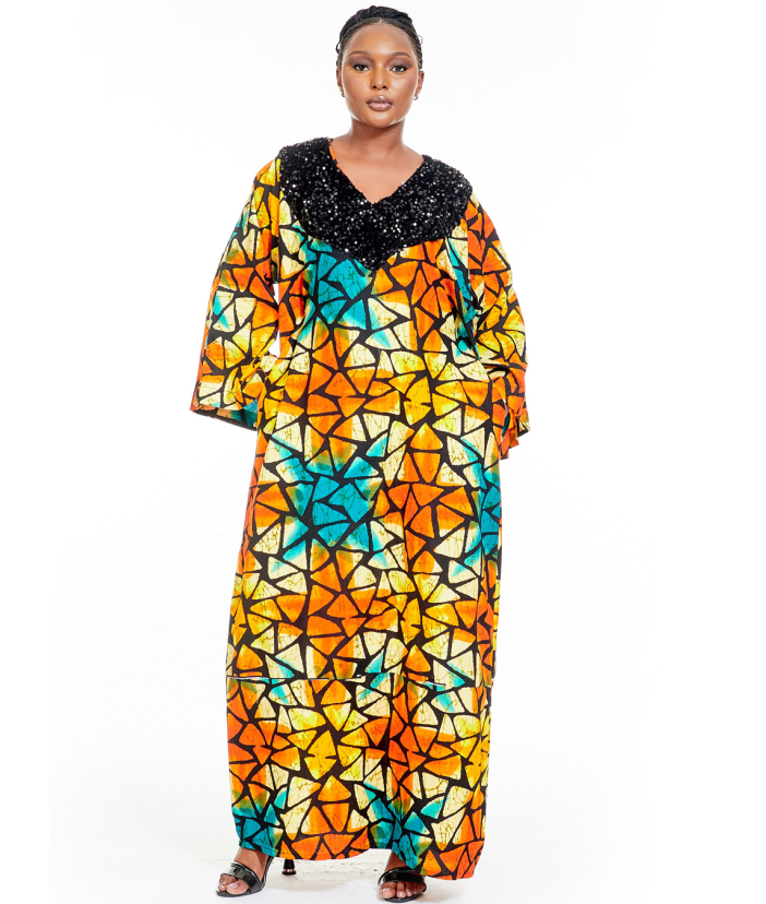 Nesia Long Ankara Dress