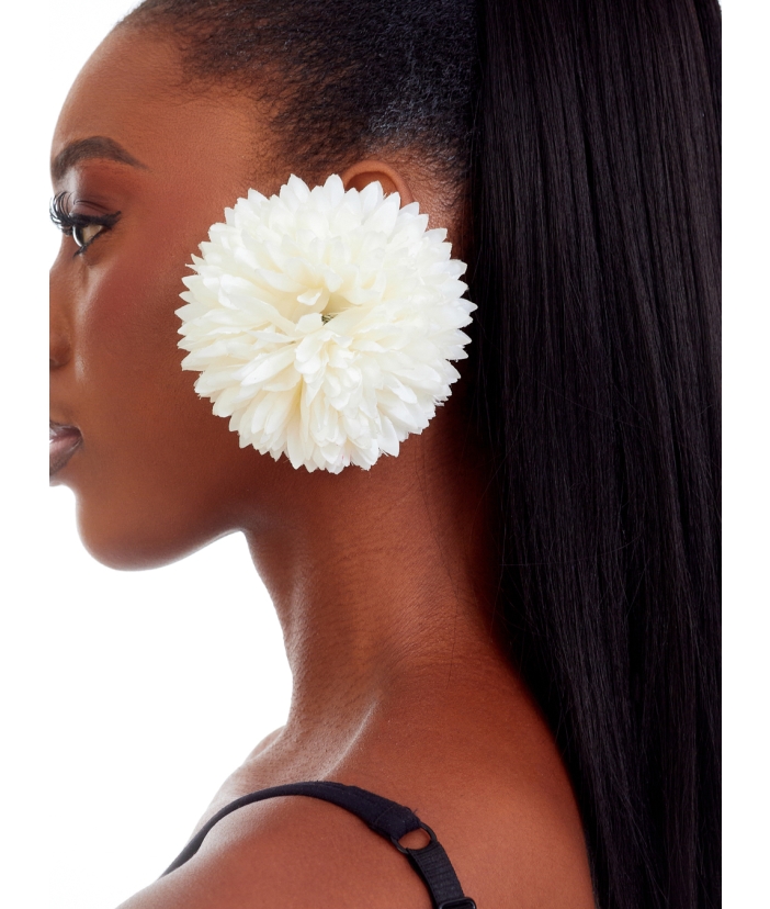 Floral PomPom Earrings