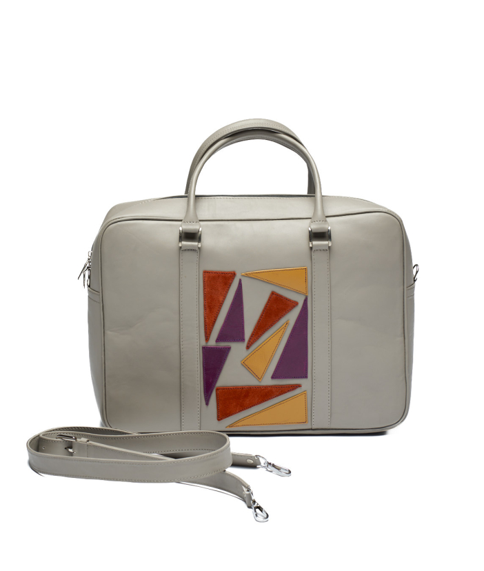 Cartable gris multicolore 