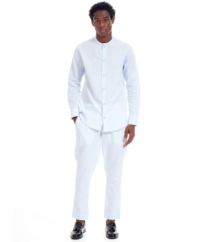 Mandarin Collar Trouser Set