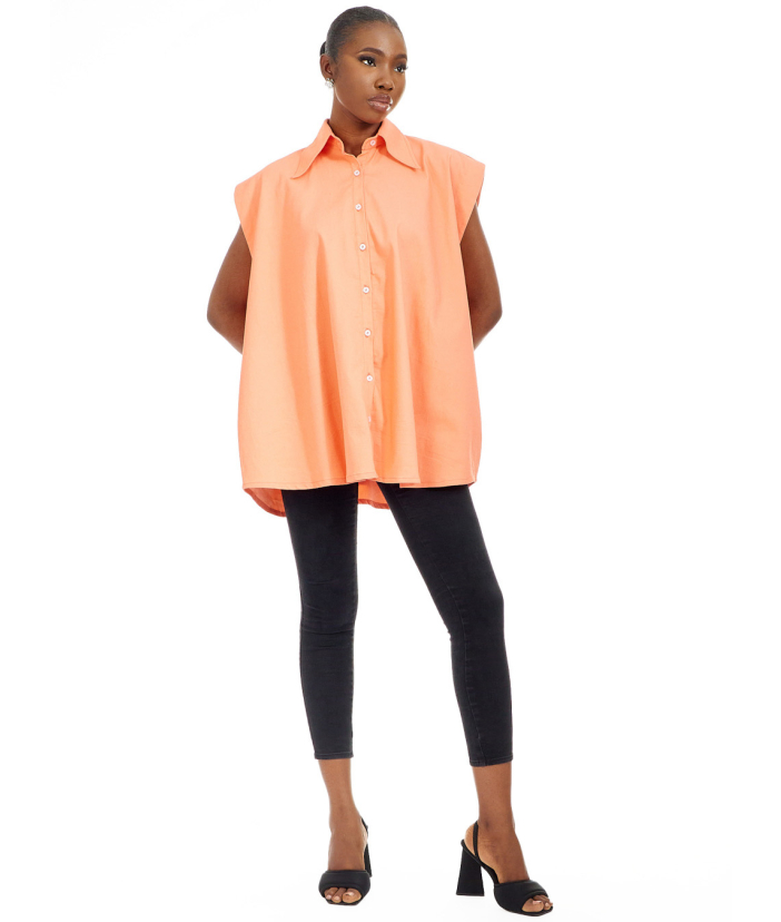 BACK ROLL UP SLEEVELESS SHIRT
