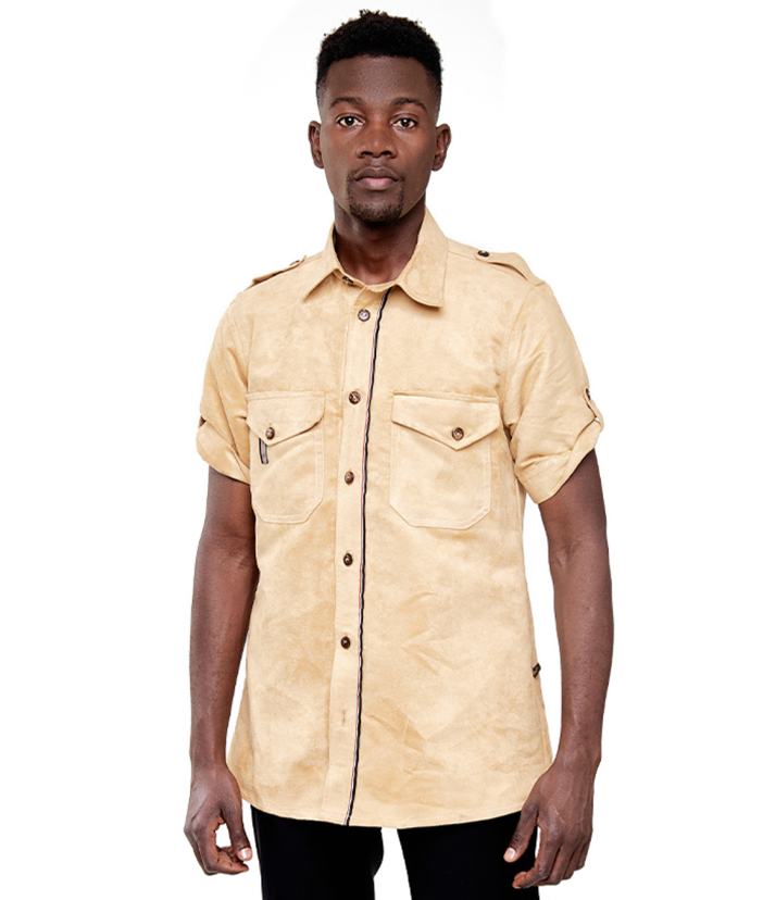 Beige Suede shirt