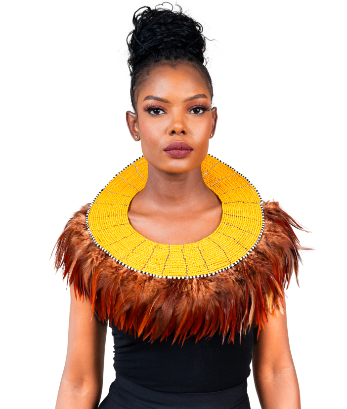 Brown and orange Neckpiece 