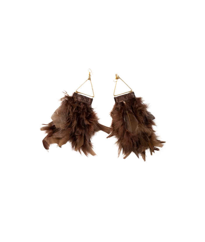Brown Semi Circular Earrings