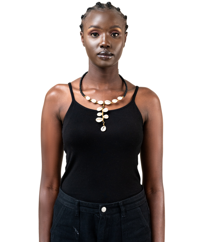 Cowrie Shell Leaf Shape Necklace
