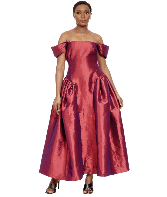 Olivia Taffeta Midi Dress