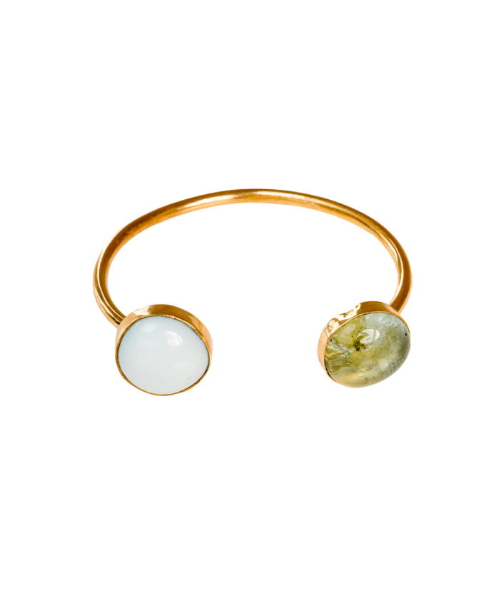 Double Circle Glass Cuff 