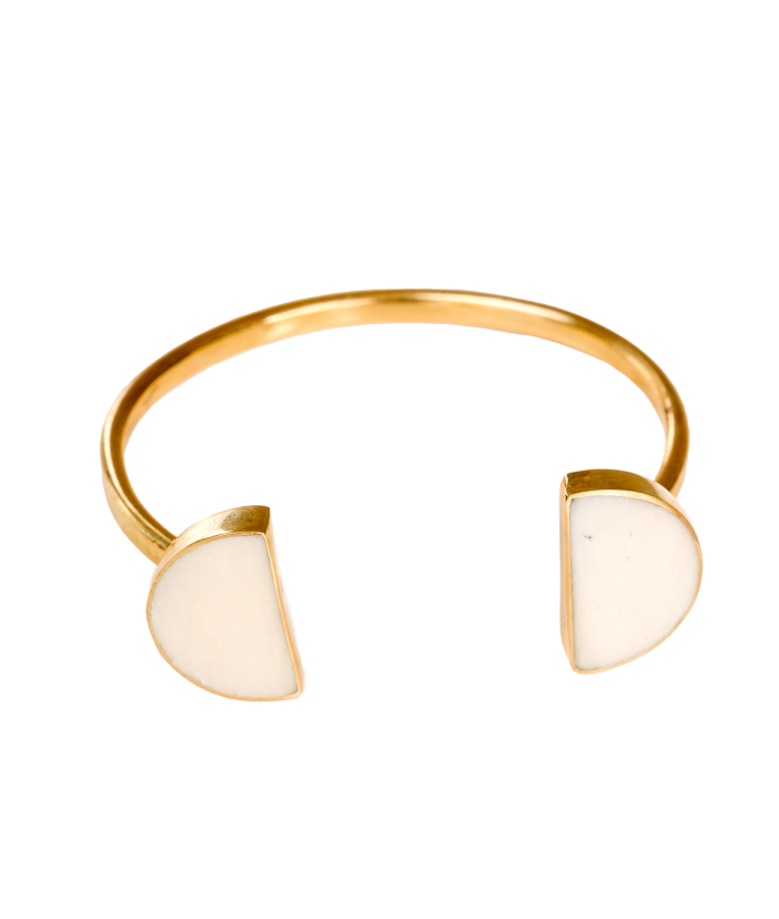 Double Half Moon White Cuff