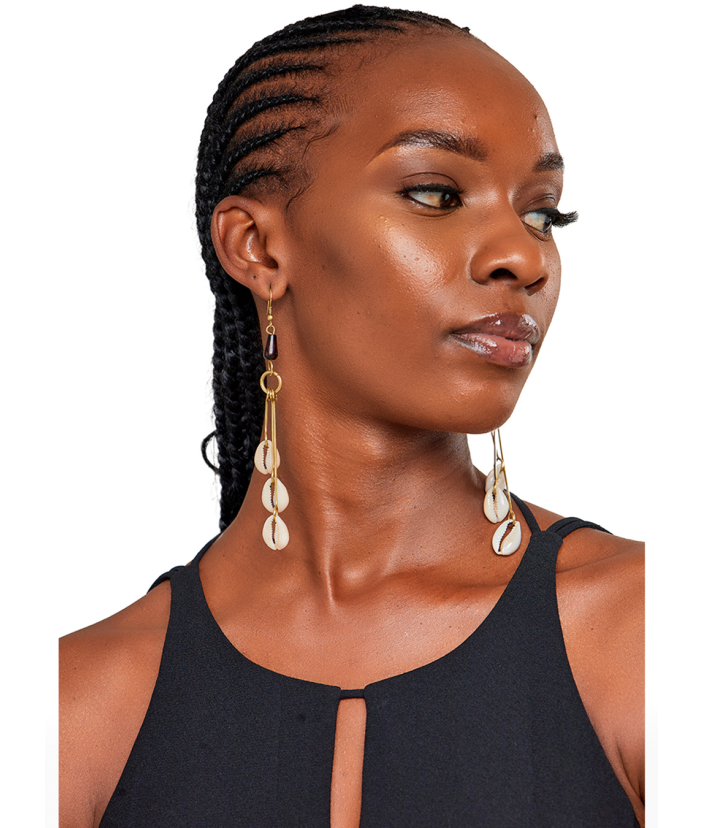 Drop Cowrie Earrings