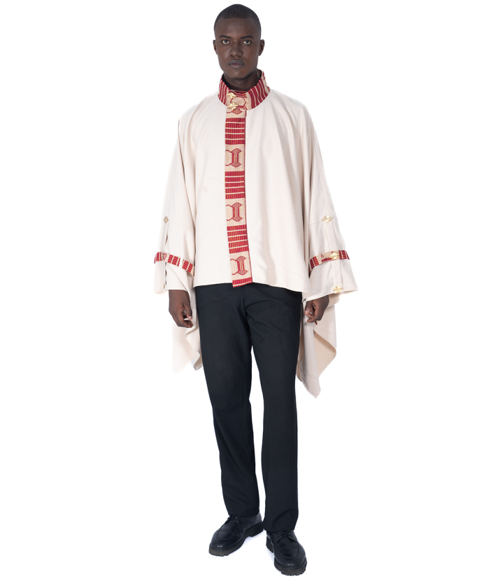 Ethnic coat: ORIGIN beige red