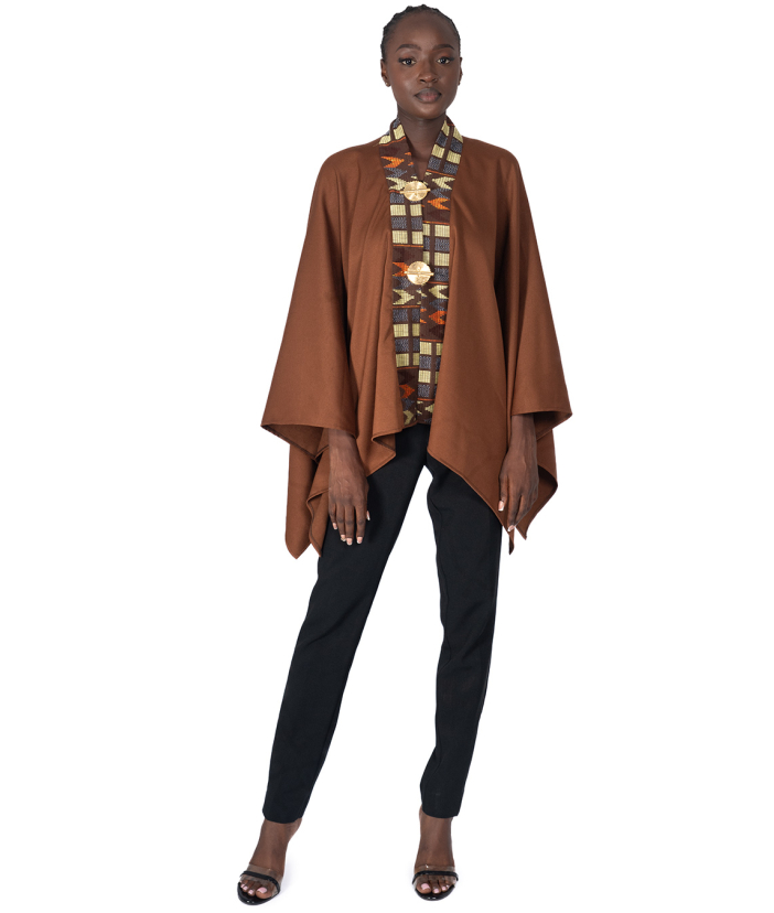 Ethnic poncho: ORIGIN brown