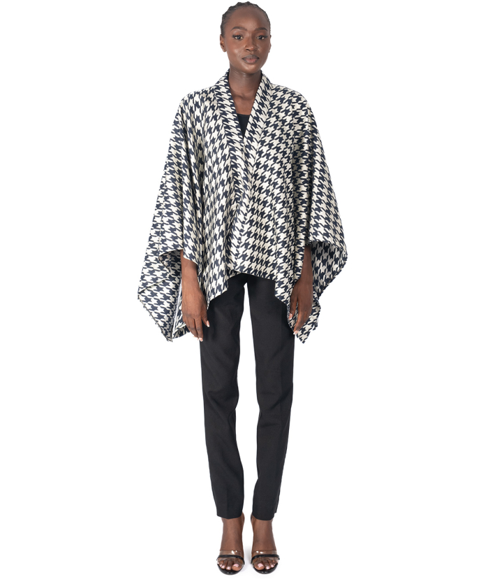 Ethnic poncho: ORIGIN houndstooth pattern
