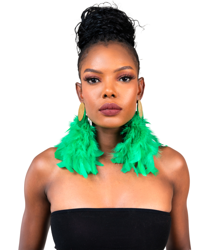 Green Circular Earrings
