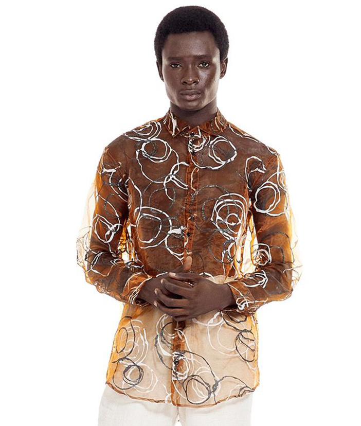 Konye Hand Painted Organza Shirt
