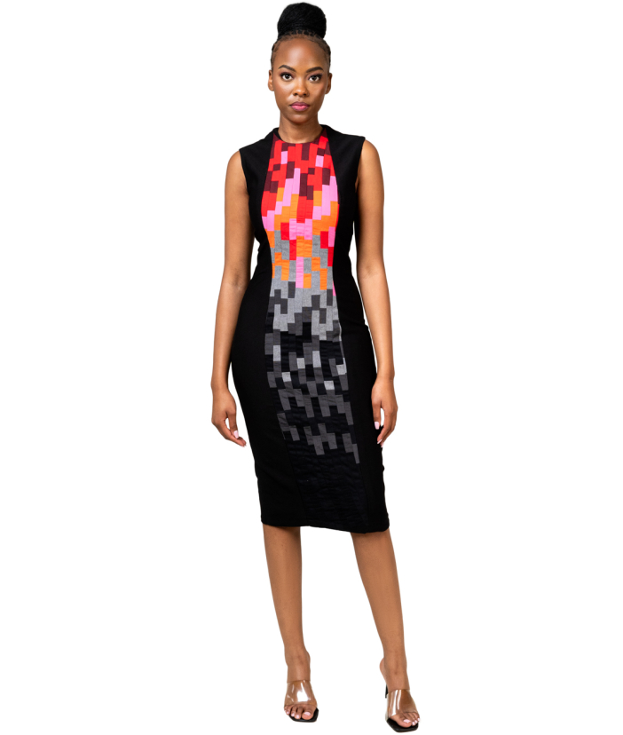 Molivian Black patch dress