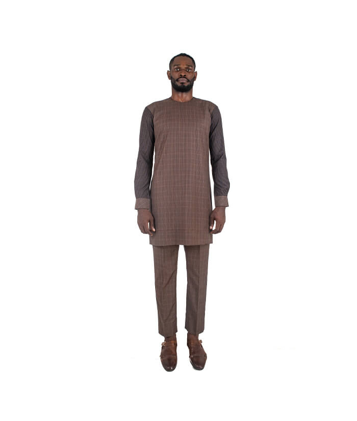 MULTI-CHECKERED CAFTAN