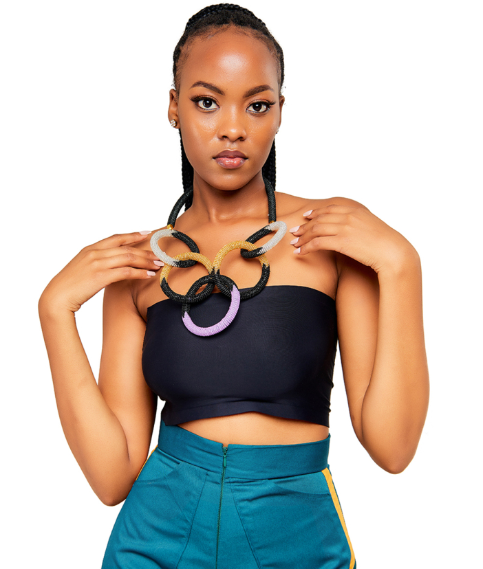Olympic Interconnected Circular Beaded Necklace