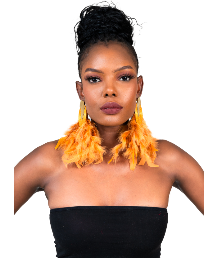 Orange Brown Africa Earrings