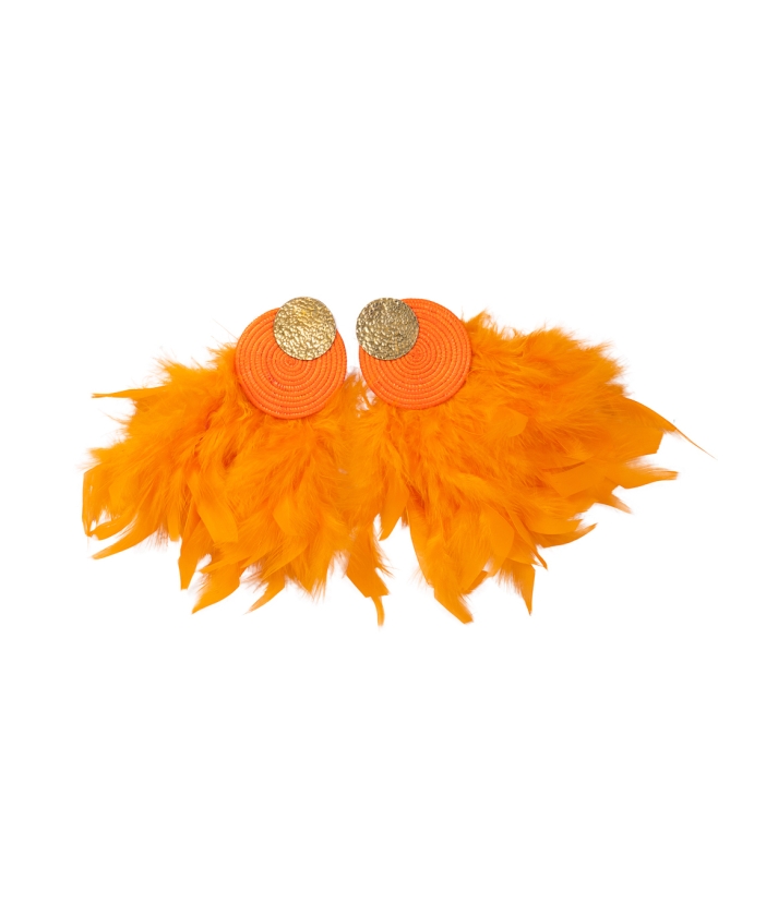 Orange Circular Earrings