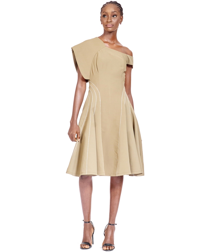 Frilled detailed midi dress 