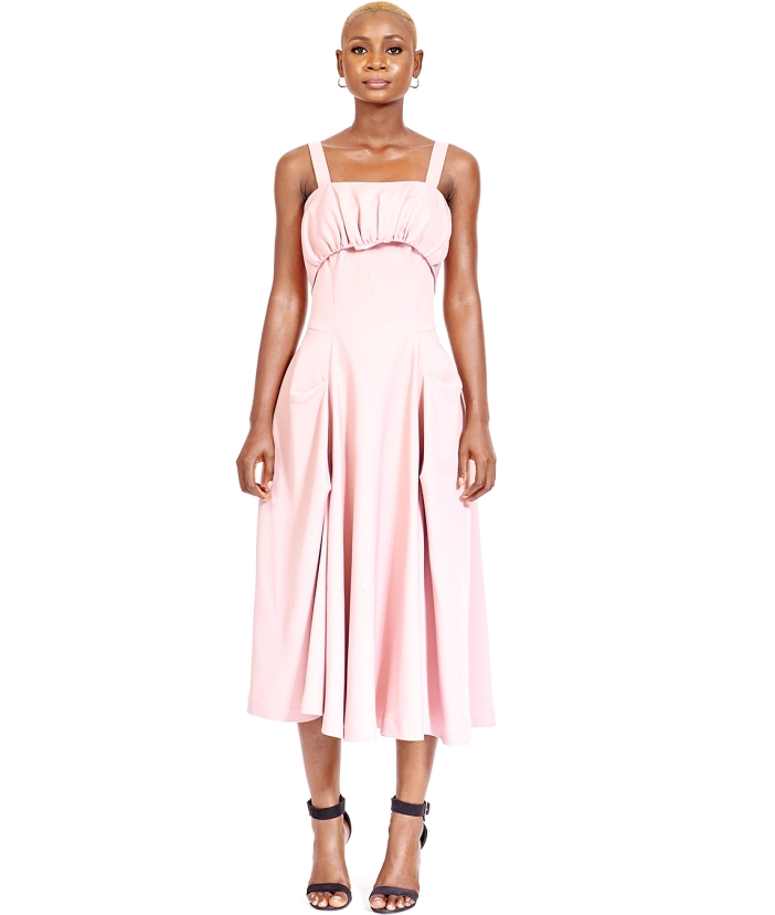 Ruched midi dress