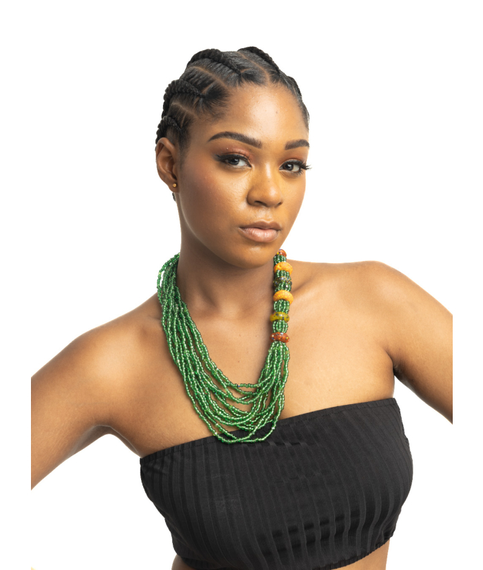 Pony Multilayered Necklace - Green