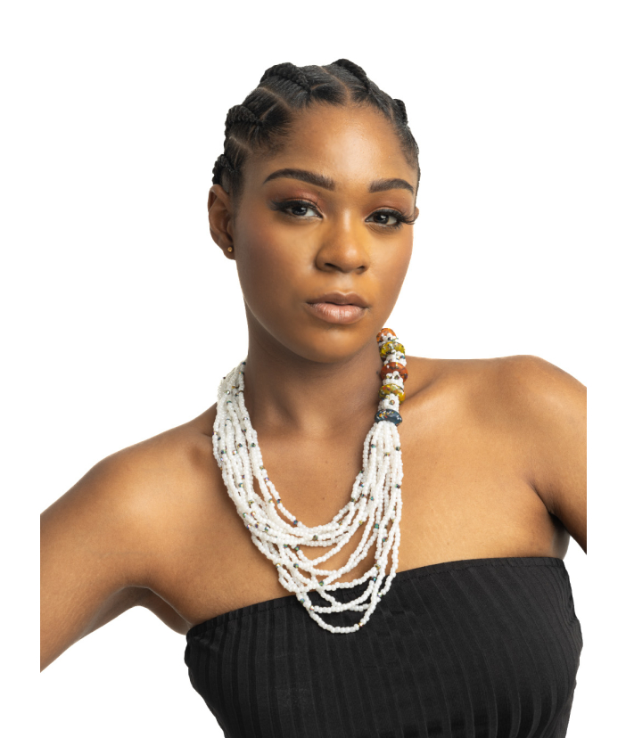 Pony Multilayered Necklace - White