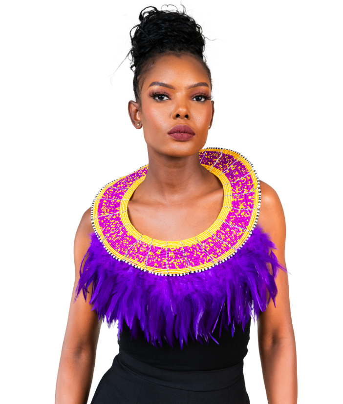 Purple and yellow Neckpiece 