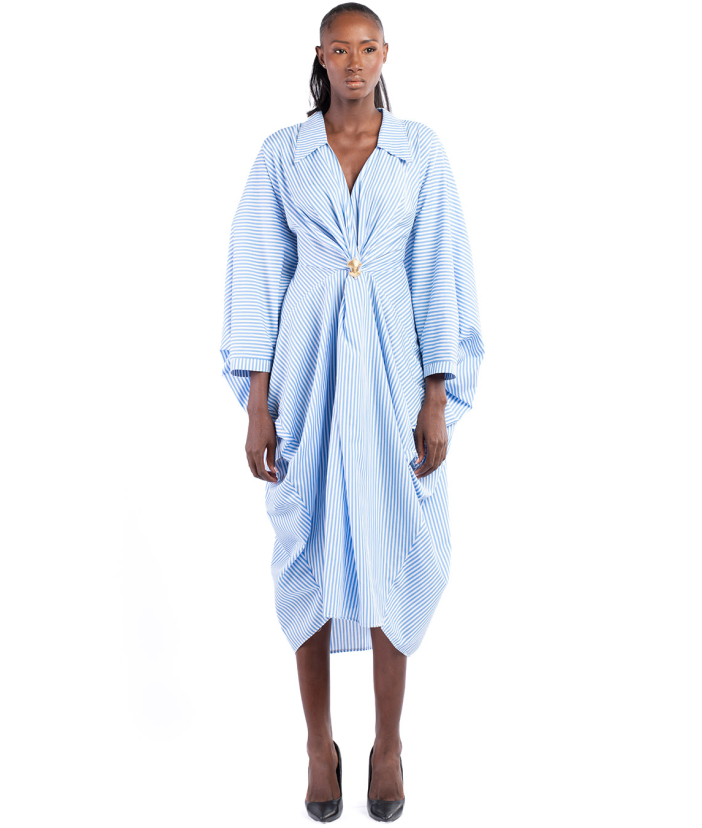Bubu X coton sans manches bleu blanc