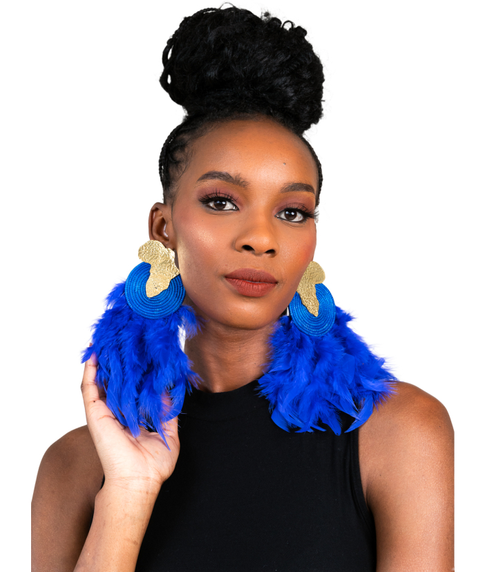 Royal Blue Africa Earrings