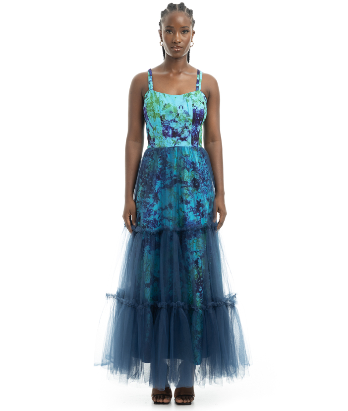 Bloom Dress (blue Black)