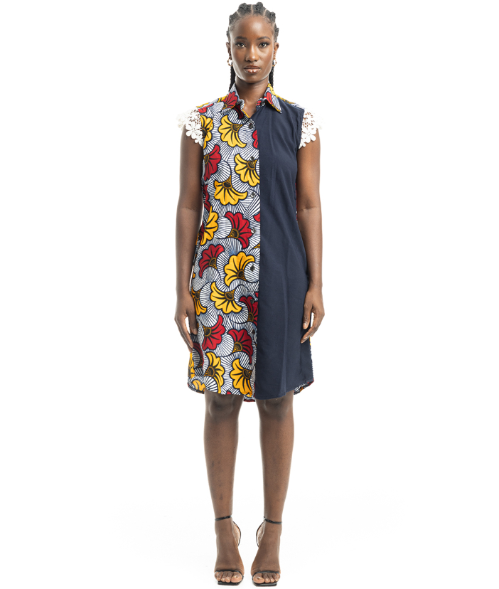 Salad African Print Zedi Womens Shirt Dress