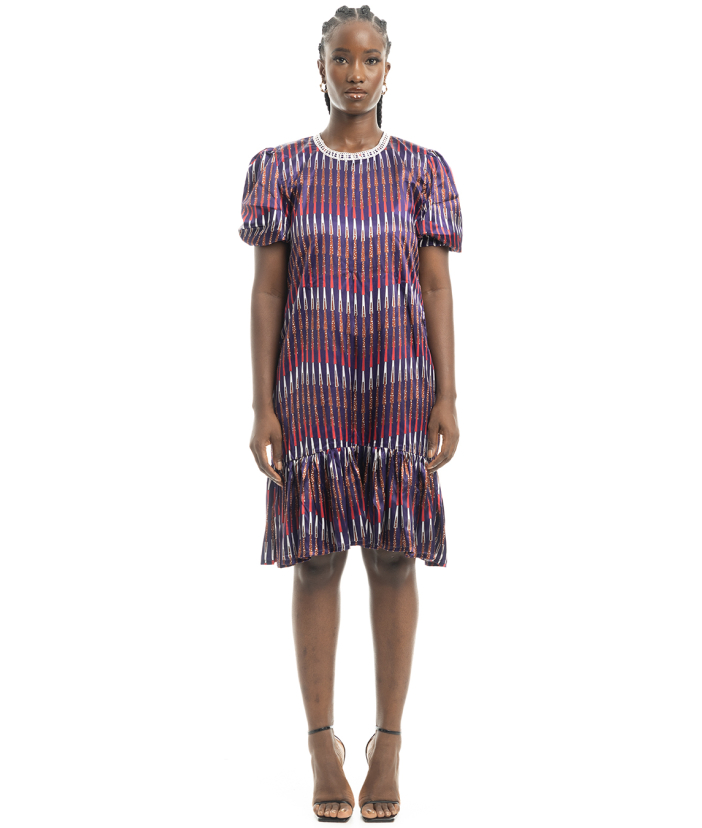 Silky African Print Dress