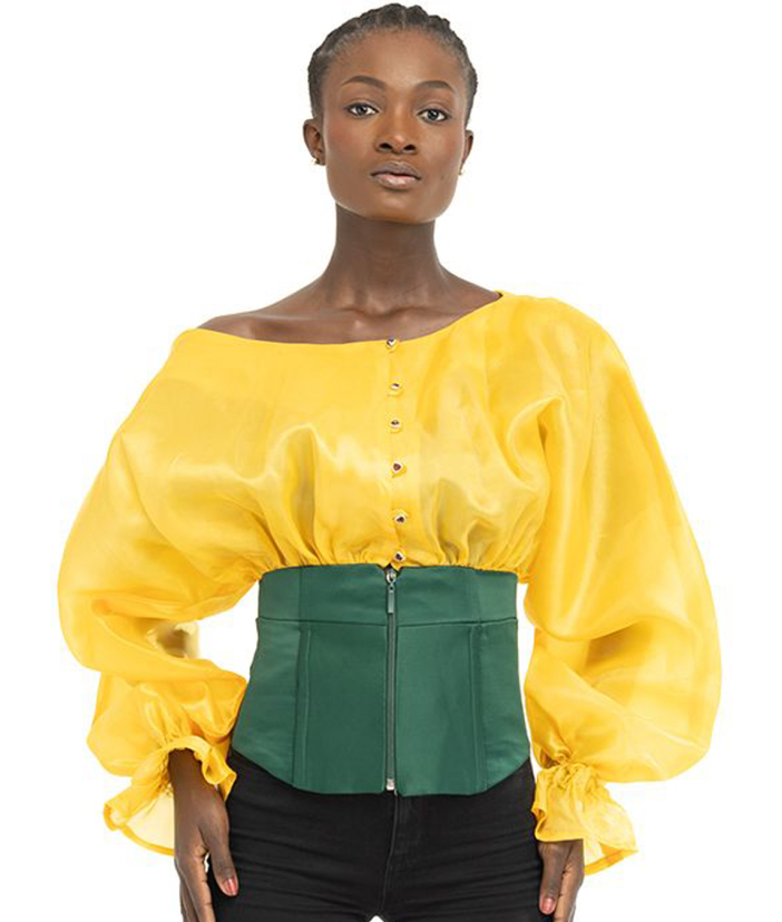Lily Corset Blouse Yellow