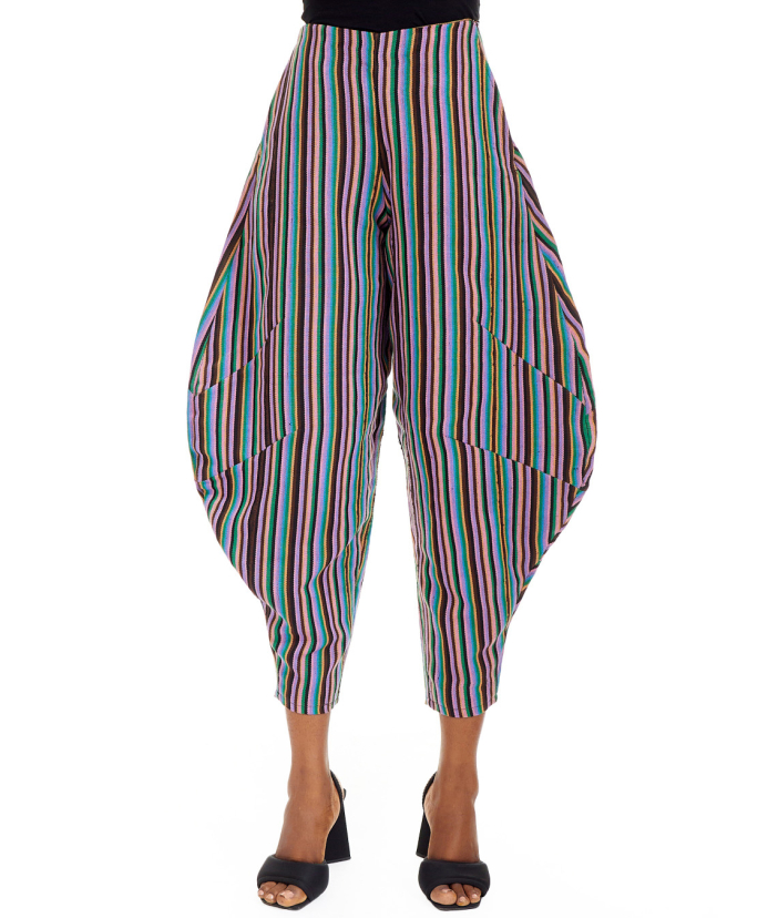 STRIPED COCOON PANTS