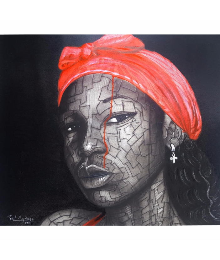 Paul Ayihawu - The Lady With A Red Scarf