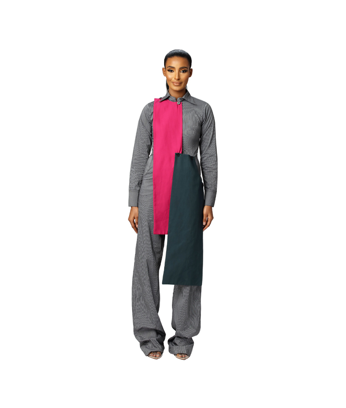 Two Tone Flap Jumpsuit  