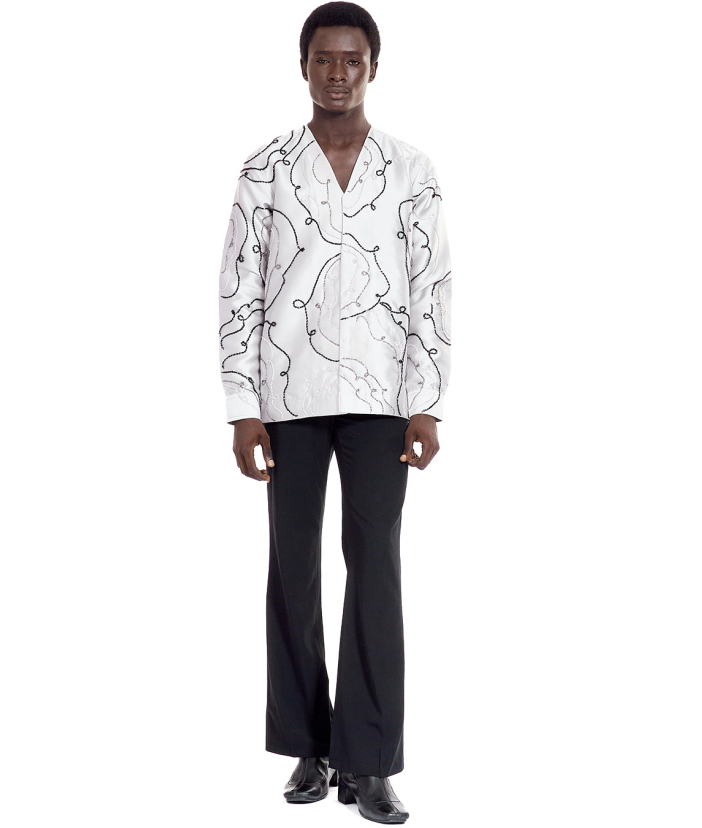 ADAM Hand Beaded Platinum Shirt