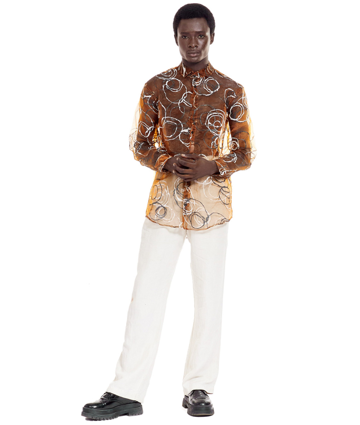 Konye Hand Painted Organza Shirt